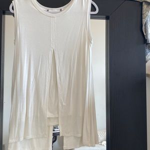 Double layered off white top